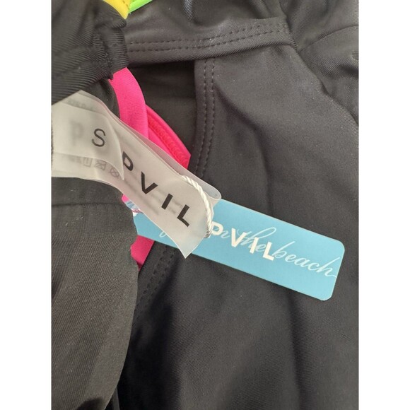 popvil Women's One Piece 2025 Tummy Control Swimsuits Neon Color Block Swimwear - Picture 10 of 14